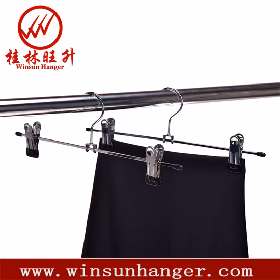 Winsun 금속 바지 걸이 옷 건조용 미끄럼 방지 클립이 있는 랙 디스플레이 걸이
